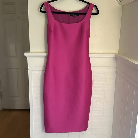 Badgley Mischka Off the Shoulder Bow Front Orchid Midi Dress Women’s 2 - Picture 9 of 13